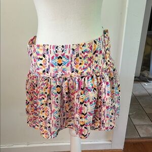 Parker women’s Colorful Patterned silk mini Skirt size 2